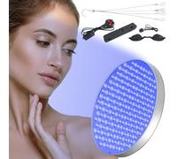 Lámpara de bronceado, portátil, 250 LED, luz de bronceado redonda para cara y cuerpo, solarium para el hogar, 40 W, 460 nm, luz de bronceado azul completa con gancho para colgar y soporte de