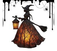Lámpara de bruja de Halloween, lámpara de brujería con diseño de sombrero de bruja, lámparas de mesa LED de resina gótica, decoración de brujas iluminadas para biblioteca, sala de estar, mesa