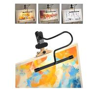 Lámpara de Caballete para Pintar, Lámpara Pinza con 3 Temperaturas de Color y 10 Niveles de Brillo, Lampara de Lectura para Cama, Flexible y con USB(Adaptador No Incluido)