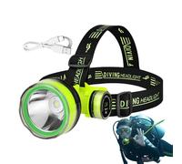 Lámpara de cabeza de buceo, linterna LED impermeable, luz recargable por USB, equipo de buceo, luz frontal nominal IPX8, iluminación de modo de haz dual de 350 metros