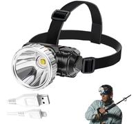 Lámpara de cabeza, faros LED impermeables, luz exterior de alto lúmenes, modos de haz ajustable, linterna frontal recargable de 2.7 x 2.3 x 1.5 pulgadas para camping, senderismo, caza, pesca y