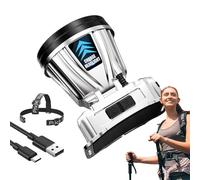 Lámpara de cabeza - Luz recargable con sensor de movimiento, linterna LED de uso versátil con haz brillante, claridad de alto rendimiento, correa ajustable manos libres para correr al aire