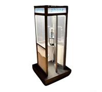 Lámpara de cabina de teléfono, lámpara de escritorio retro moderna con pantalla de cristal, iluminación industrial vintage para mesita de noche para dormitorio, sala de estar, oficina, lectura