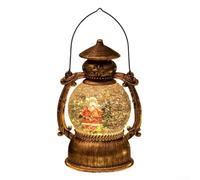 Lámpara de caja de música navideña con caballo de dibujos animados y escena nevada, iluminación suave que crea una decoración navideña acogedora y clásica (árbol viejo)