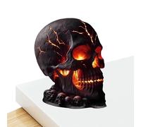 Lámpara De Calavera De Halloween - Lámpara De Hueso De Miedo, Linterna De Calavera De Terror | Acento De Mesa De Llama Misteriosa, Iluminación Temática Macabra Para El Balcón De Dormitorio Embrujado P