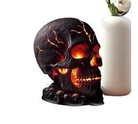 Lámpara de calavera de halloween - Luz de llama espeluznante, acento de mesa gótica | Decoración de oficina de halloween espeluznante, chimenea de terror, estante de cráneo.