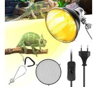 Lámpara de calefacción para reptiles con clip, 300 W para reptiles, casquillo de cúpula, casquillo E27 para reptiles para bombillas UVA UVB, lámpara de calor reptil para reptiles (enchufe europeo 220