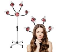 Lámpara de calor infrarrojo - Lámpara calefactora para el cabello con 5 cabezas procesador - Peluquería altura ajustable - para salón de belleza y otros lugares para el cuidado capilar
