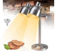 Lámpara de Calor para Alimentos Independiente, 2 × 250 W, lámpara de Catering, lámpara de Calor Colgante para Buffet, con Temperatura Ajustable y Brazo Plegable para Catering, lámpara para Calentar