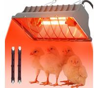 lampara de calor para pollos 250 W, bombilla calor pollitos, criadora de pollitos, con interruptor de ahorro, cable de 1,8 metros, calefactor infrarrojos con termostato automático, para gallinas, pato