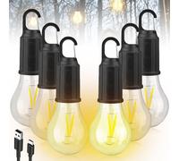 Lámpara de camping recargable, 3 modos de luz, bombilla recargable con batería, carga USB, linterna LED mini, brillo ajustable, luz de camping para exteriores (5)