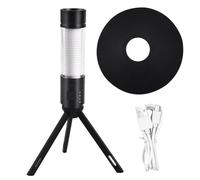 Lámpara de camping recargable, lámpara de tienda recargable, lámpara de inspección ajustable impermeable con pantalla de alimentación | Lámpara de mantenimiento con gancho de metal, trípode, linternas