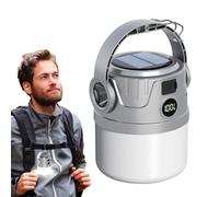 Lámpara de Camping Solar | Solar Portátil LED Camping - Linterna LED impermeable con lámpara de pantalla digital,Adecuado para, tormenta y corte de energía