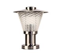Lámpara de columna de acero inoxidable simple para exteriores, resistente al agua IP54, pantalla acrílica, luz de pilar de jardín, lámpara de camino a prueba de lluvia, puerta de patio exterior, poste