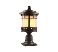 Lámpara de Columna de bolardo de Vidrio para Exteriores, Retro Tradicional, IP54, Resistente al Agua, Poste de Pilar de Aluminio, Linterna, jardín, Paisaje, Valla, Patio, E27, luz de estigma de Pared