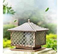 Lámpara de Columna de Estigma de Hierro Y Vidrio Estilo Europeo para Exteriores, E27, Decoración, Iluminación, Villa, Valla, Lámpara de Mesa, Estilo Vintage, Tradicional, para Jardín, Césped, Porche,