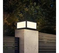 Lámpara de columna para exteriores, moderna y grande, para cercas, resistente al agua, color negro, ideal para columnas, porches y pilares, ideal para iluminar casas de campo, patios y porches (tamaño