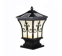 Lámpara de columna solar impermeable para exteriores, estilo retro industrial, para puertas, villas, jardines, paredes, patios, mesas de calle, estigma, 55 cm de altura y elegante solución de