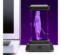 Lámpara de cristal holográfico Ahsoka Tano 3D - Producto oficial Mandalorian, lámpara LED coleccionable grabada con láser, regalos y accesorios Disney Star Wars