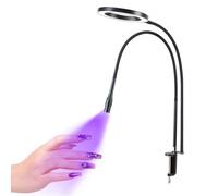 LáMpara De Curado De Esmalte De UñAs Con Pinza - LáMpara De Mesa Con 3 Modos De Color Ajustables Y Brillo Continuo, LáMpara De Escritorio Flexible Con Cuello De Cisne Para El Cuidado De Los,Black