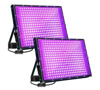 Lámpara de curado UV de 400 W, 336 LED, luz negra UV, 395 nm, detección fluorescente, sin sombras, pegamento, aceite verde, resina para recintos de bricolaje(2 Pieces)