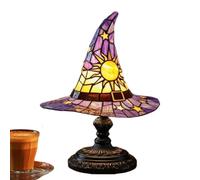 Lámpara de de Halloween, decoración LED de resina alimentada por USB, luces de sombrero de gótico teñido, para mesa de Halloween, estantería, chimenea, alféizar de ventana, reuniones