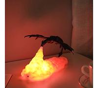 Lámpara de dragón, 3D impresa luz de noche de dragón de respiración de fuego lámparas de dragón, USB recargable fuego/dragón de hielo LED luz de noche lámpara de escritorio para el hogar