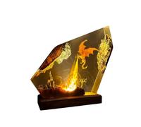 Lámpara de Dragón de Fuego de Resina Epoxi | Luz Nocturna LED RGB de 7 Colores | Decoración de Arte Fantástico para Dormitorio y Sala de Estar | Regalos para Hombres, Esposo, Papá Colorfullight