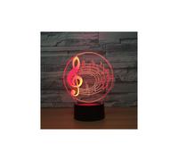 Lámpara de escritorio 3D con visualización musical 3D, 7 colores cambiantes, ilusión óptica, LED, sensor