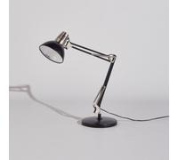 Lámpara de escritorio articulada de acero pulido negro