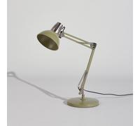 Lámpara de escritorio articulada de acero pulido verde
