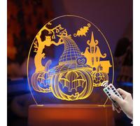 Lámpara de escritorio con luces nocturnas de ilusión 3D de Halloween, para Halloween Par