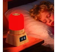 Lámpara de escritorio de luz roja para terapia de sueño, luz nocturna roja con longitud de onda de 670 nm, lámpara de sueño recargable de larga duración para dormitorio, guardería, lectura