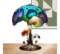 Lámpara de escritorio de setas,Lámpara de setas retro - Lámpara de mesa de setas de resina con pintura colorida - Lámpara de noche, serie de plantas de resina bohemia, luz nocturna, estatua para el ho