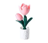 ＡＷＨＡＯ Lámpara de Escritorio Decorativa en Forma de Flor, Color Cálido, Bloques de Construcción, para Salón, Mobiliario O Decoración de Interiores, Tulipán