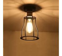 Lámpara de Escritorio E27, Luces de Techo Vintage, lámpara Colgante Retro de Montaje Semi Empotrado, portalámparas E27, Pantalla de Metal, lámpara de Techo, Loft, Sala de