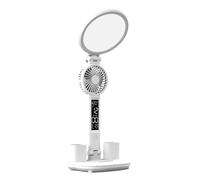 Lámpara De Escritorio Equipada Con Ventilador - Luz LED Cuidado Ocular, Recargable Por USB, Pantalla Reloj Y Termómetro | Luz Nocturna Plegable Con Control Táctil Y Regulación Continua | Para Oficina,