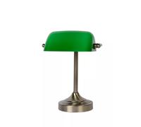 Lámpara De Escritorio Jugendstil De Vidrio Verde Bronce Verde 30 Cm E14