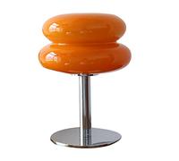 Lámpara de Escritorio, Lámparas de Mesita de Noche de Macarrón, Lámpara de Escritorio de Vidrio con Tarta de Huevo, Lámpara de Escritorio USB, Luz de Escritorio con Diseño en Forma de(Naranja)