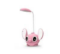 Lámpara de escritorio LED (Angel)Aoger Disney Stitch con sacapuntas, luz plegable, linda lámpara de