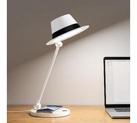 Lámpara de escritorio LED con cargador inalámbrico de 15 W, luz de escritorio regulable para el cuidado de los ojos para oficina en casa, temperatura de 3 colores/atenuación continua/control táctil