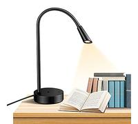 lámpara de escritorio LED, cuello flexible ligero en silicona, lámpara para leer con puerta de recarga USB para estudiar, para la mesa y la habitación matrimonial, 180LM/3000K/3W/100-240V