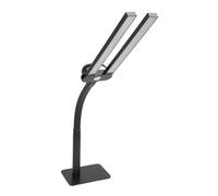 Lámpara de Escritorio LED, Lámpara de Escritorio de Arquitecto, Cabezal Doble Negro con Reloj para Dibujar (Enchufe de la UE)