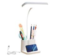 Lámpara de escritorio LED: luz regulable que cuida la vista, diseño de brazo ajustable, contenedor para bolígrafos incorporado, panel de control táctil | para niños Lectura Estudiar Dormitorio Oficina