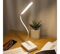 Lámpara de Escritorio LED Luz Suave y Agradable para los Ojos Ajustable para Leer, Estudiar, Trabajar y viajar: Diseño Plegable Portátil, Control Táctil, Material ABS (Versión enchufable)