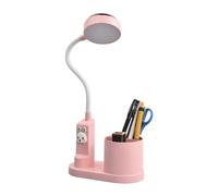 Lámpara de Escritorio LED para Niños, Recargable Con Soporte para Bolígrafos, Regulable Infantil Estudio de Lectura para Oficina Dormitorio Leer Estudiar (Rosa)