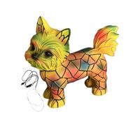Lámpara de escritorio linda, luz nocturna de perro de resina con luz cálida, pintura manual patinada, decoración conmemorativa para animales, iluminación de ambiente vintage para dormitorio infantil