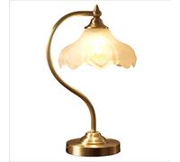 Lámpara De Escritorio, Magnolia Blanca Tipo Flor, Lámpara De Mesa De Cobre Galvanizado Nano Con Interruptor De Botón, E27 42cm, Sala De Estar, Dormitorio, Lectura Junto A La Cama