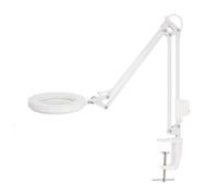 Lámpara de escritorio NEDIS MAGLE2WT con lupa brazo flexible blanca