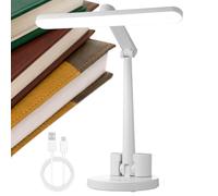 Lámpara de Escritorio Pequeña,Ajustable Plegable con Carga USB,Luz LED de escritorio - Plegable, de larga duración, para mesilla, dormitorio, estudio, escuela, lectura, trabajo, escritura y tocador